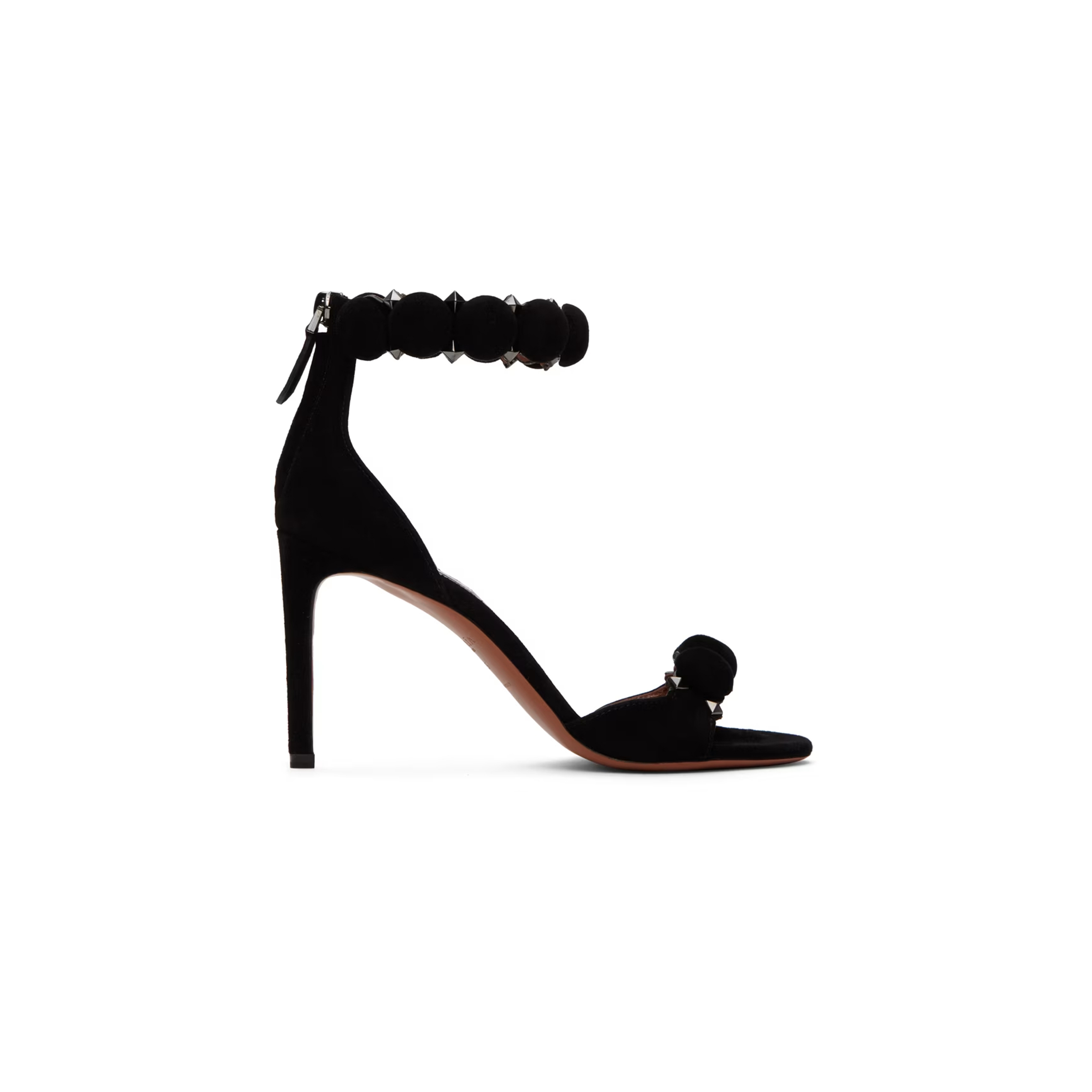 A1a1a BLACK BOMBE HEELED SANDALS 241483F122000